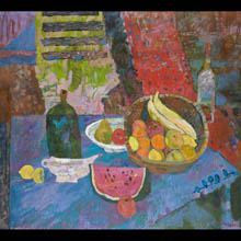 Fruits and a Bottle