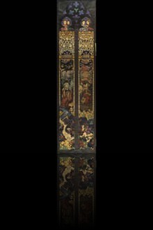 St. Catherine and St. Barbara. Cartoon for the left-hand side stained glass window The Holy Sacrament in the Cathedral o