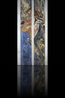 Polonia. Part of a design of the stained glass window The Vows of King John Casimir  for the cathedral in Lviv 