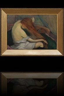 Woman Combing Her Hair